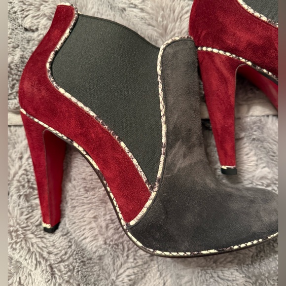 Christian Louboutin LouLou US size 10 EU 41 Suede Boots with Snakeskin AUTHENTIC - Picture 3 of 11